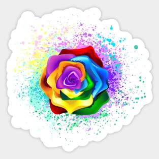 Colorful Rainbow Rose Sticker